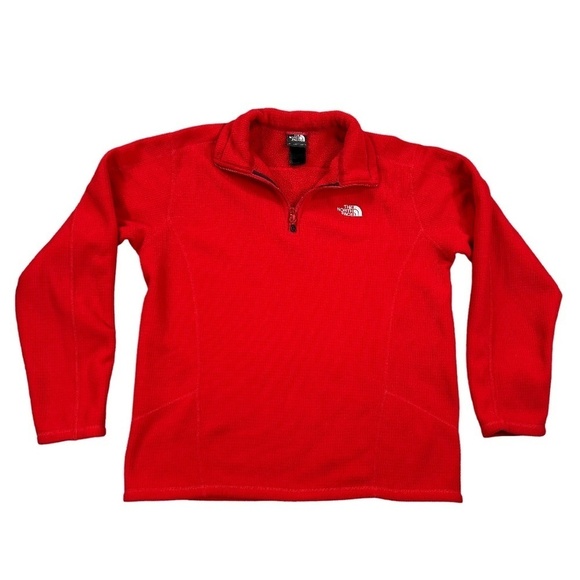 The North Face Other - The North Face Men’s Red Waffle Knit 1/4 Zip Pullover Sweater Size M